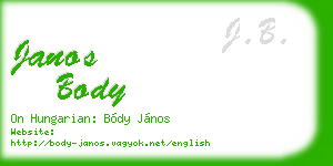 janos body business card
